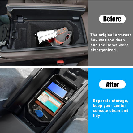 Jaronx Compatible with BMW Center Console Organizer for 5 Series i5 G60 G61 2024, Armrest Storage Box Tray Compatible with BMW 5 Series Accessories i5 Accessories 2024, Center Console Organizer Tray