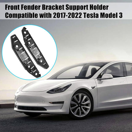 Jaronx Compatible with 2017-2021 Tesla Model 3 Front Bumper Bracket 1084181-00-E 1084182-00-E, Left & Right Front Fender Retainers Bracket Holder for Tesla Model 3 Front Bumper Fender Bracket Support