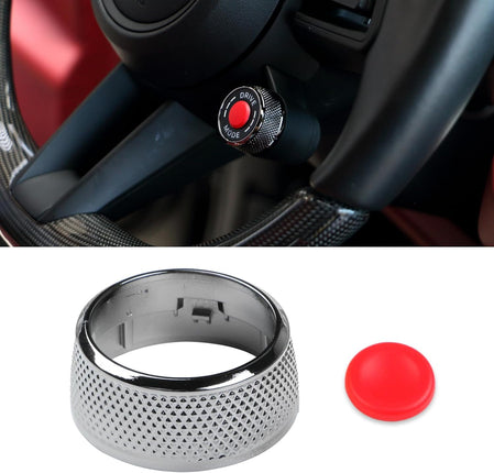 Jaronx Compatible with Porsche Steering Wheel Drive Mode Knob, Driving Mode Dial Cover Compatible with Cayenne 2024-2025,Panamera 2021-2025,Maca 2022-2024,911 2019-2024,Taycan 2020-2025 (Gun-Finish)
