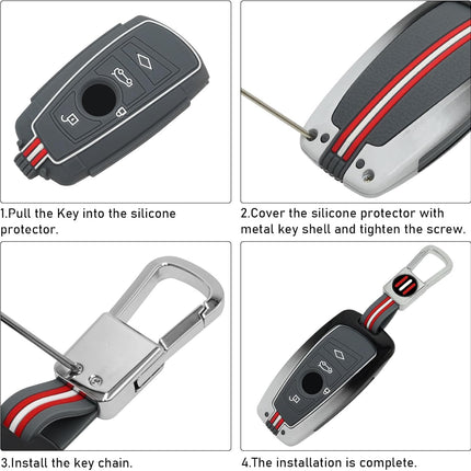 Key Fob Cover Sporty Red Silicone For BMW 1'F20/2'F22/3'F30/4'F32/5'F10/6'F11/7'F01/M Series | Jaronx