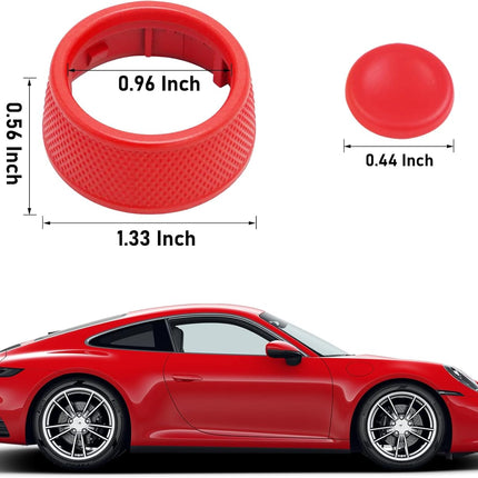 Jaronx For Porsche Steering Wheel Drive Mode Knob, Driving Mode Dial Cover Compatible with Cayenne 2017-2023,Panamera 2017-2020,Macan 2017-2021,911 2017-2018,718 2017-2023 (Sporty Red)