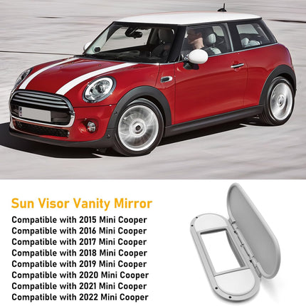 Gray Mini Cooper Sun Visor Vanity Mirror Cover