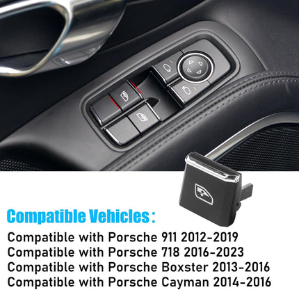 Jaronx Compatible with Porsche Window Switch Button, Driver Side Power Window Switch Button Compatible with Boxster 2013-2016, Cayman 2014-2016, 911 2012-2019, 718 2016-2023, Window Switch Button Cap