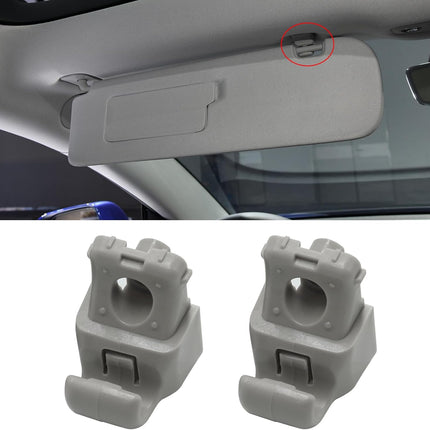 Jaronx Compatible with Tesla Model 3 Sun Visor Clips 2017 2018 2019 2020, 2PCS Interior Sun Visor Repair Clips Replacement, Grey Sun Visor Hook Retainer Clip for Tesla Model 3 Accessories 2017-2020