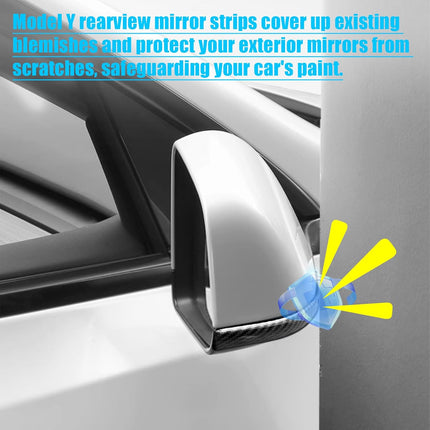 Tesla Model Y Side Mirror Trim Strips 