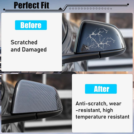 Tesla Model 3 Mirror Caps Side Mirror Replacement,Carbon Fiber Pattern| Jaronx