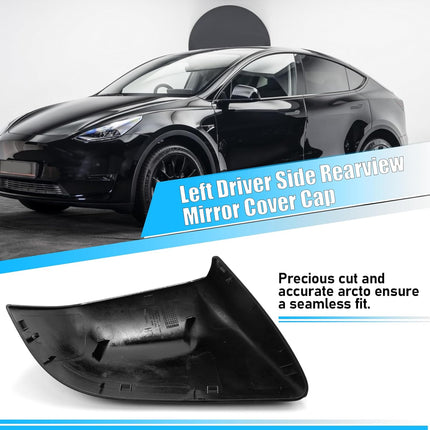 Jaronx Compatible with Tesla Model Y Side Mirror Cover Replacement 2020 2021 2022 2023, Left Driver Side Black Rearview Mirror Cover, Door Wing Mirror Cover Cap for Tesla Model Y Accessories