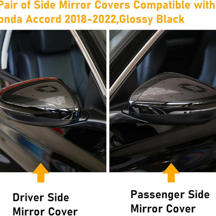 Honda Accord 10th Gen Mirror Caps (2018-2022) - Glossy Black| Jaronx