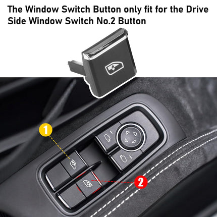 Jaronx Compatible with Porsche Window Switch Button, Driver Side Power Window Switch Button Compatible with Boxster 2013-2016, Cayman 2014-2016, 911 2012-2019, 718 2016-2023, Window Switch Button Cap