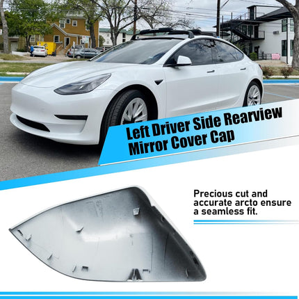 Jaronx Compatible with Tesla Model 3 Side Mirror Cover Replacement 2017 2018 2019 2020 2021 2022 2023, Driver Side Rear View Mirror Cover, Door Wing Mirror Cover Caps for Model 3 Accessories(White)