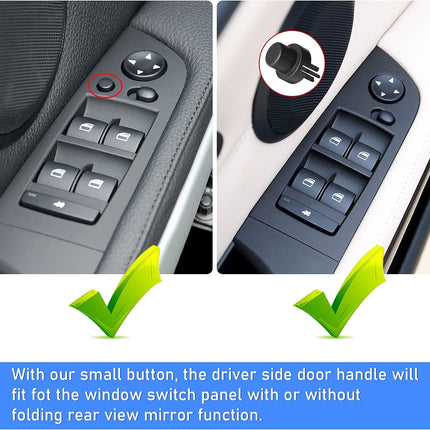 Jaronx Compatible with BMW 3 Series E90/E91 Driver Side Door Handle 2004-2007, Snap-in Door Pull Handle Cover and Window Switch Panel for BMW 318i,320i,325i,328i,330i,335i(14.76inch)-Black