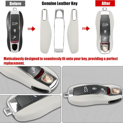 Leather Key Fob Cover Porsche Cayenne Panamera Macan Cayman 911 | Jaronx