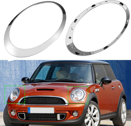 chromed headlight trim rings