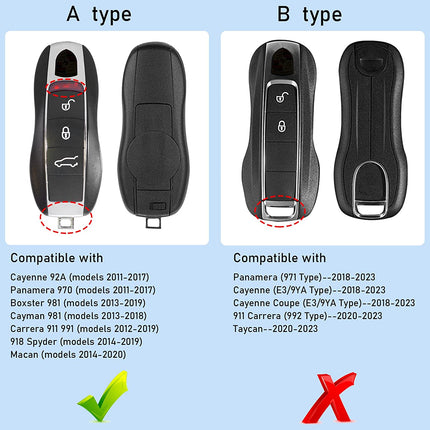 Jaronx Compatible with Porsche Key Fob Cover, Key Cover Compatible with Porsche Cayenne Panamera Macan Cayman 911 Key Fob Cover Key Shell Compatible with Porsche Key Accessories (Miami Blue)