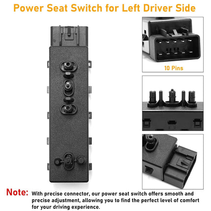 8 Way 10-Pin Power Seat Switch for Chevy, GMC, Cadillac - Replaces 25974714, 12451497| Jaronx