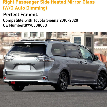 Toyota Sienna Right Passenger Side Power Heated Mirror Glass| Jaronx