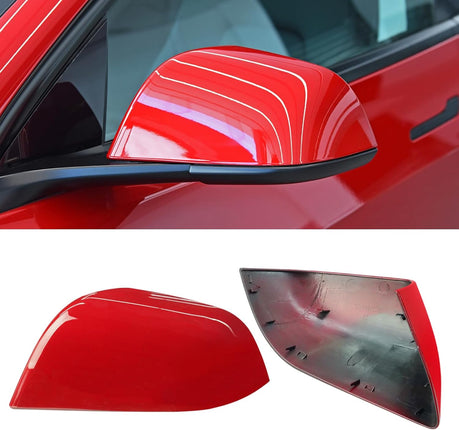 Jaronx Compatible with Tesla Model 3 Side Mirror Cover Replacement 2017 2018 2019 2020 2021 2022 2023 2024, Driver Side Rear View Mirror Cover, Door Mirror Cover Caps for Model 3 Accessories(Red)