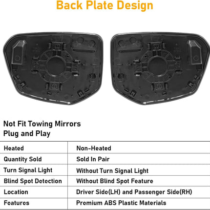 Power Mirror Glass Replacement for 2016-2021 Honda Civic, 2018-2022 Envix, 2019-2022 Crider,Non-Heated, Driver & Passenger Side| Jaronx