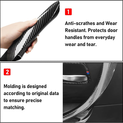 Carbon Fiber Pattern Door Handle Covers | 6PCS Set for BMW 3 Series E90/E91 | Jaronx