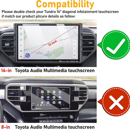 Toyota Tundra Screen Protector 2022-2024,Sequoia Tempered Glass Screen Protector 2023 2024,14" Tundra Touchscreen Protector High Definition 9H Hardness Anti-Fingerprint,1 PCS| Jaronx