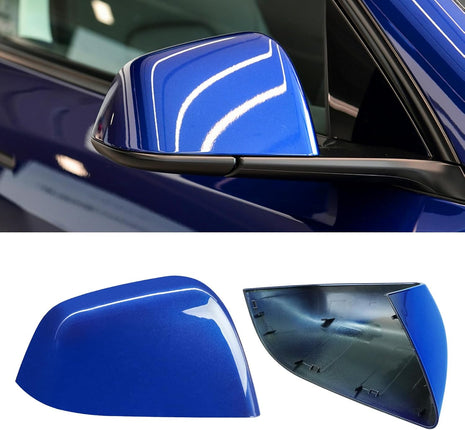 Jaronx Compatible with Tesla Model Y Side Mirror Cover Replacement 2020 2021 2022 2023 2024, Right Passenger SideBlue Rearview Mirror Cover, Door Mirror Cover Cap for Tesla Model Y Accessories