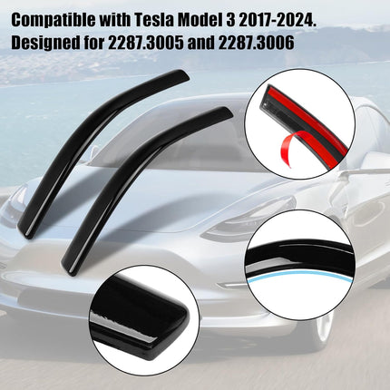 Tesla Model 3 Side Mirror Trim Strips (2017-2024) - Anti-Collision Protector | Jaronx