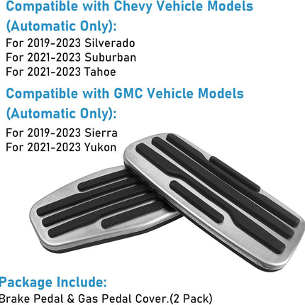 For Chevy Silverado Pedal Covers 2019-2024, 2Pcs| Jaronx