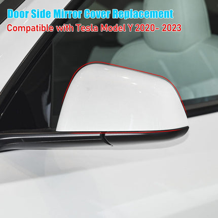 Jaronx Compatible with Tesla Model Y Side Mirror Cover Replacement 2020 2021 2022 2023, Left Driver Side Pearl White Rearview Mirror Cover, Door Wing Mirror Cover Cap for Tesla Model Y Accessories