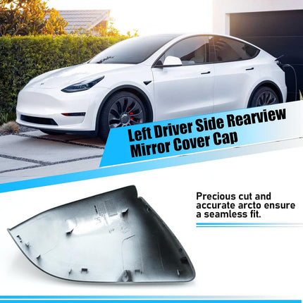 Jaronx Compatible with Tesla Model Y Side Mirror Cover Replacement 2020 2021 2022 2023, Left Driver Side Pearl White Rearview Mirror Cover, Door Wing Mirror Cover Cap for Tesla Model Y Accessories