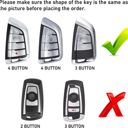 Jaronx Compatible with BMW Key Fob Cover 2'F45/3'G20/5'G30/6'G32/7'G11/8'G14/X1 F48/X3 G01/X4 G02/X5 F15 G05/X6 F15 G06/X7 G07/Z4 G29, for BMW Metal Key Fob Cover Sporty Red Silicone Rubber