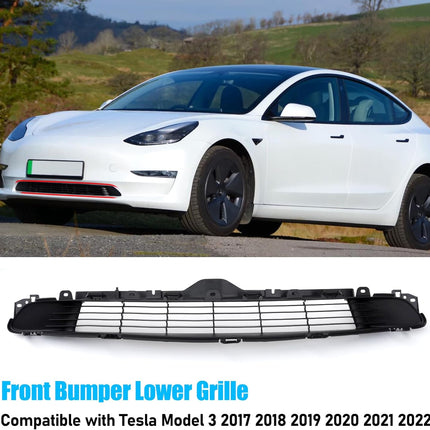 Jaronx Compatible with Tesla Mode 3 Front Bumper Grille Replacement 2017 2018 2019 2020 2021 2022 2023, Front Bumper Lower Grille for Tesla Model 3 Replace for 1085927-00-C Air Inlet Vent Grille Cover