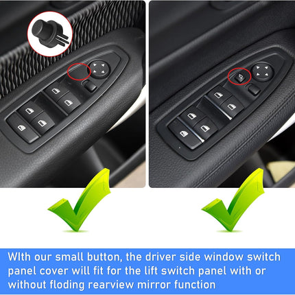 Jaronx Compatible with BMW 3 4 Series Window Switch Panel Cover 2014-2019,4PCS Door Window Control Panel Cover for BMW 1‘ F20 LCI 2014-2018, 3’ F30 F31 F80 2014-2018, 4‘ F36 2016-2019 (Black)