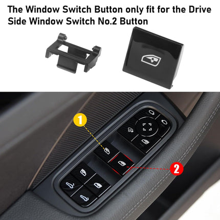 Jaronx Compatible with Porsche Window Switch Button, Front Driver Side Power Window Switch Button Compatible with Cayenne 2018-2024, Compatible with Panamera 2017-2024,Window Button Cover Replacement