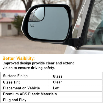 Toyota Sienna Left Driver Side Power Heated Mirror Glass| Jaronx