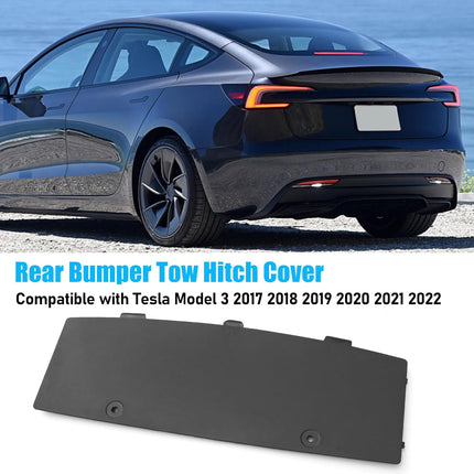 Jaronx Compatible with Tesla Mode 3 Rear Bumper Tow Hitch Cover 2017-2022 1135412-00-A, Lower Bumper Tow Hitch Hook Cap Cover Compatible with Tesla Model 3, Rear Bumper Trailer Hitch Cover