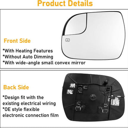 Toyota Sienna Left Driver Side Power Heated Mirror Glass| Jaronx