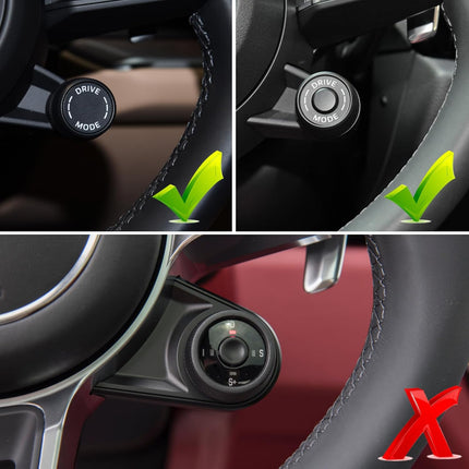 For Porsche Cayenne Panamera Macan Taycan Steering Wheel Drive Mode Knob Driving Mode Dial Cover (Sporty Red) | Jaronx