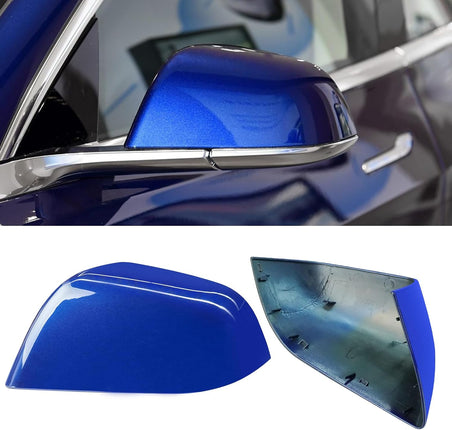 Jaronx Compatible with Tesla Model 3 Side Mirror Cover Replacement 2017 2018 2019 2020 2021 2022 2023 2024, Driver Side Rear View Mirror Cover, Door Mirror Cover Caps for Model 3 Accessories(Blue)