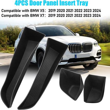 For BMW X5 G05/X7 G07 Door Side Organizer | 4PCS TPE Front Door Tray | 2019-2024 | Jaronx