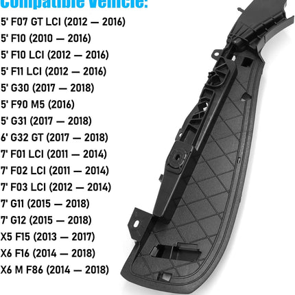 Jaronx Compatible with BMW Front Seat Track Rail Cover for 5' F07 F10 F11 G30 G31/6' G32/7' F01 F02 F03 G11 G12/X5 F15/X6 F16 F86, Support Seating Track Rail Cover Side Bracket for 52107317459 (Left)