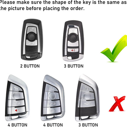 Jaronx Compatible with BMW Key Fob Cover 1'F20/2'F22/3'F30/4'F32/5'F10/6'F11/7'F01/X3 F25/X4 F26/M3 M4 M5 M6,for BMW Metal Key Fob Cover Sporty Red Silicone Rubber for BMW Key Accessrories