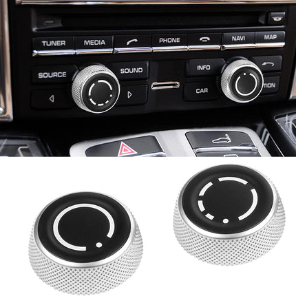 Jaronx Compatible with Porsche Radio Knob Button, Chrome Radio Knob Button Replacement Compatible with Porsche Cayenne 2011-2016/Boxster 2013-2016/911 2012-2016/Cayman 2014-2016/Panamera 2010-2016
