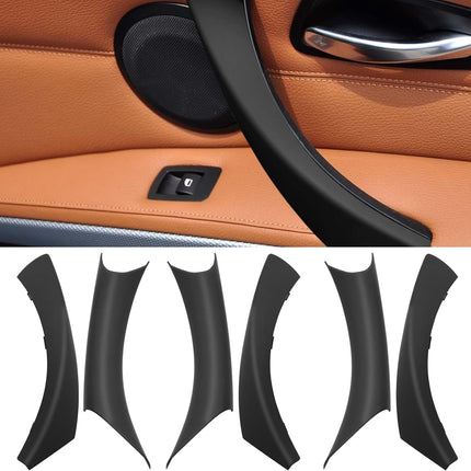 Jaronx Compatible with BMW 3 Series E90/E91 Door Handle Covers, 6PCS Door Pull Handle Cover for BMW 325i 328i 335i 330i 2006-2011, Left and Right Passenger Door Handle (Black)