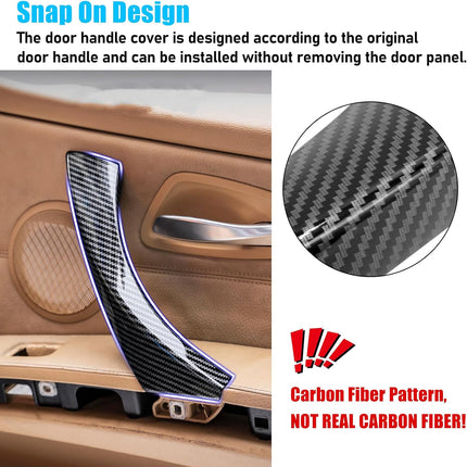 Jaronx Compatible with BMW 3 Series E90/E91 Door Handle Covers, 6PCS Door Pull Handle Cover for BMW 325i 328i 335i 330i 2006-2011, Left and Right Passenger Door Handle (Carbon Fiber Pattern)