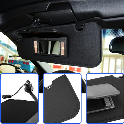 Jaronx Compatible with Chevrolet Corvette C6 Sun Visor 2005-2013, C6 Sunvisor Replacment with Vanity Mirror W/O Homelink Sun Visor, Left Driver and Right Passenger Sun Visor Replace 23142243 23142245