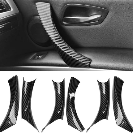 Jaronx Compatible with BMW 3 Series E90/E91 Door Handle Covers, 6PCS Door Pull Handle Cover for BMW 325i 328i 335i 330i 2006-2011, Left and Right Passenger Door Handle (Carbon Fiber Pattern)