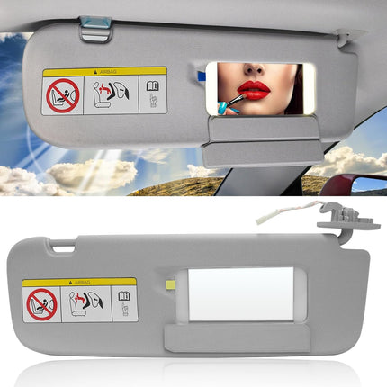 Jaronx Compatible with Tesla Model 3/Y Sun Visor 2017-2023, 1490406-01-B, Passenger Side Sunvisor Replacement with Vanity Mirror, Grey Sunroof Sun Visor for Tesla Model 3 Model Y 2017-2023 (Right)