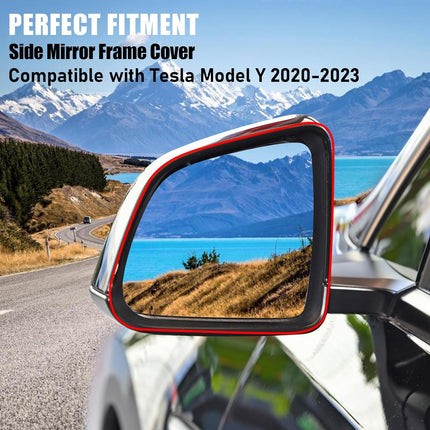 Jaronx Compatible with Tesla Model Y Side Mirror Cover Housing 2018 2019 2020 2021 2022 2023, Left Driver Side Rearview Mirror Frame, Door Wing Mirror Frame Cover for Tesla Model Y Accessories