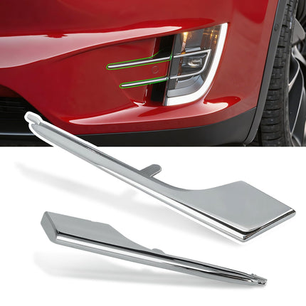For Tesla Model X Fog Light Trim 2016-2021, 2 PCS Front Left Upper & Lower Fog Light Molding Strip Chrome Trim Replacement for Tesla Model X, Replace for 1049609-00-F 1049611-00-F| Jaronx