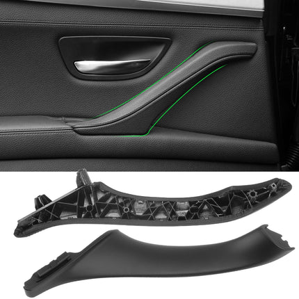 BMW 5 Series F10/F11 2010-2016 Left Rear Door Handle (Leather, Black) | Jaronx